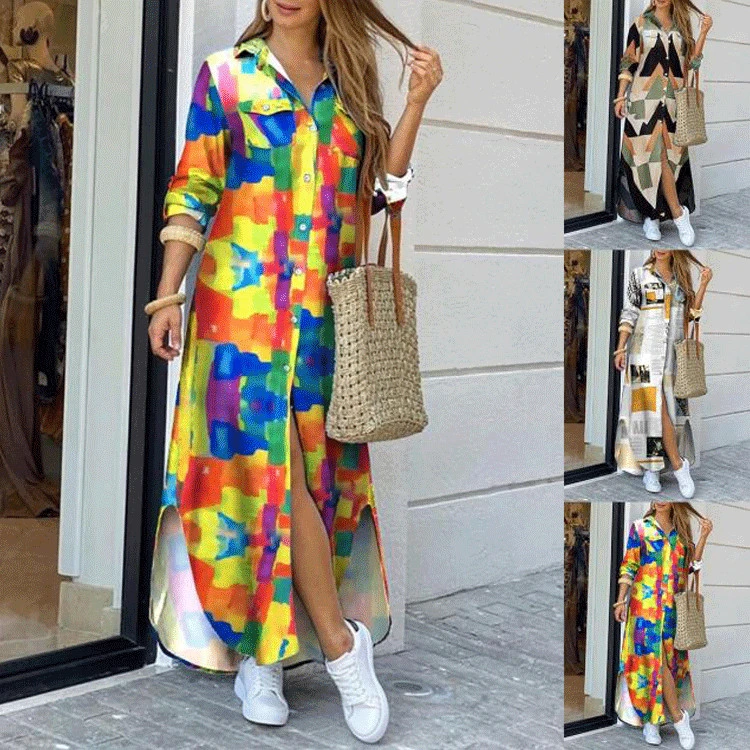 Fashion Sexy Shirt Long Skirt Dress