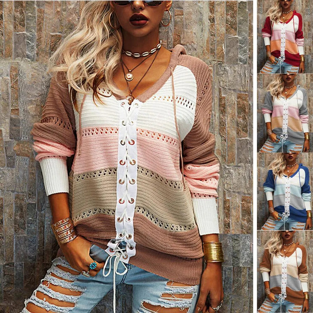 Cardigan Lace Sweater Long Sleeve Contrasting Color Stitching Ladies Jacket