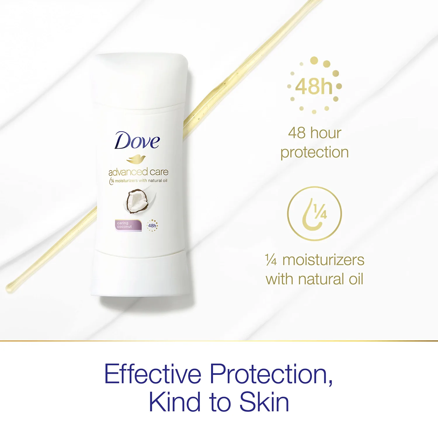 Dove Advanced Care Antiperspirant Deodorant Stick for Women, Caring Coconut, for 48 Hour Protection And Soft And Comfortable Underarms, 2.6 oz, 2 Count