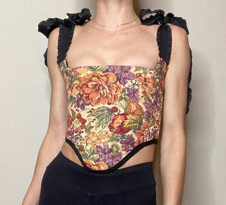 Fashion Sexy Summer Trend Retro Print Sling Strap Small Vest