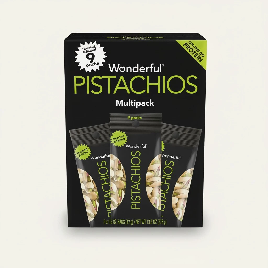 Wonderful Pistachios, Roasted and Salted Nuts, 1.5 Ounce Bag (Pack of 9)
