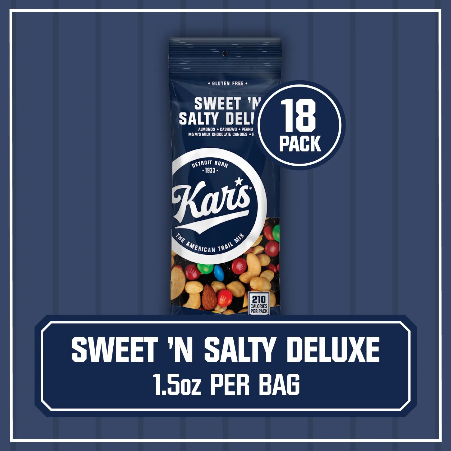 Kar’s Nuts Sweet ‘N Salty Deluxe Trail Mix, 1.5 oz Individual Snack Packs – Bulk Pack of 18, Gluten-Free Snacks