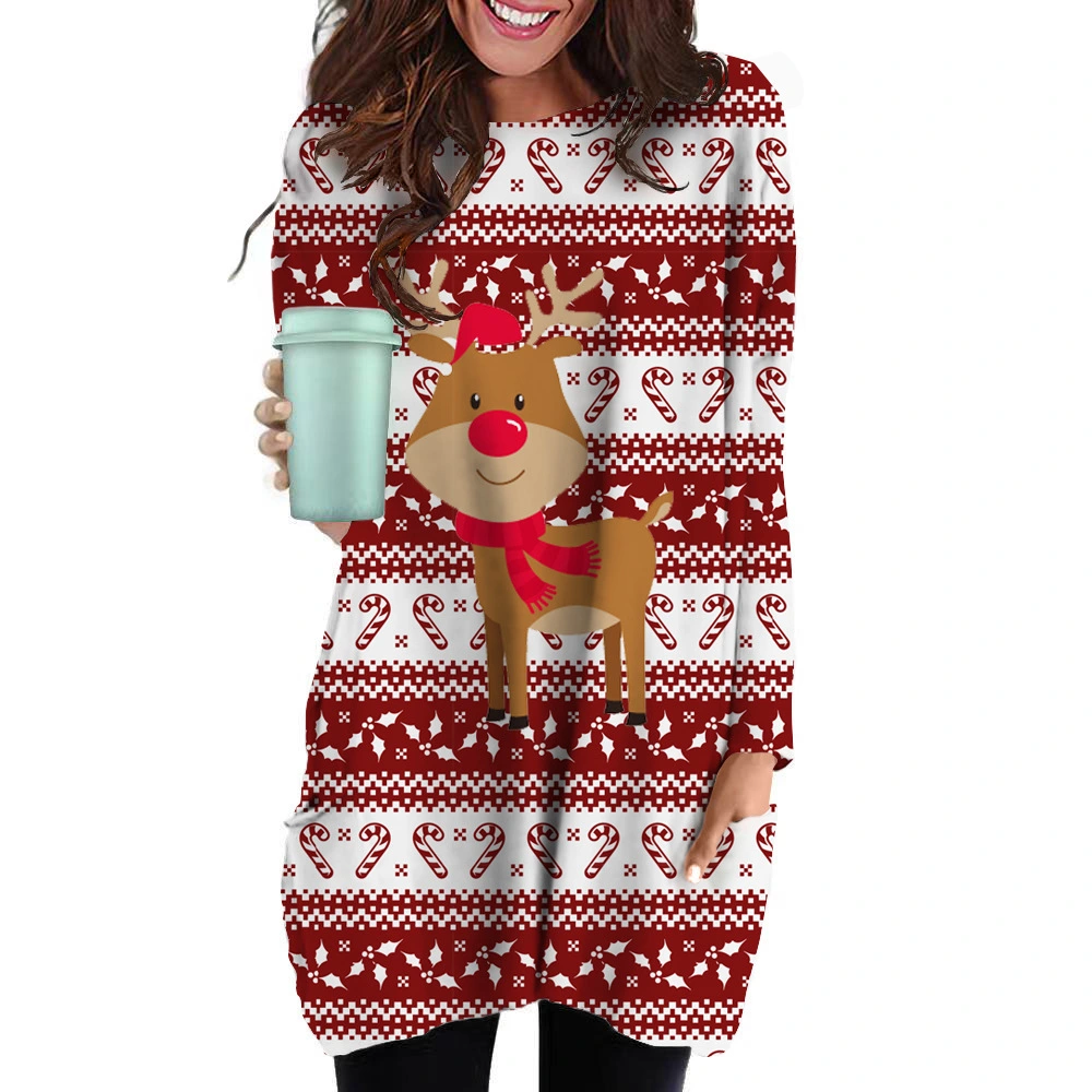 Fashion Long-sleeved Sweater Hot-selling Women's Pocket Skirt