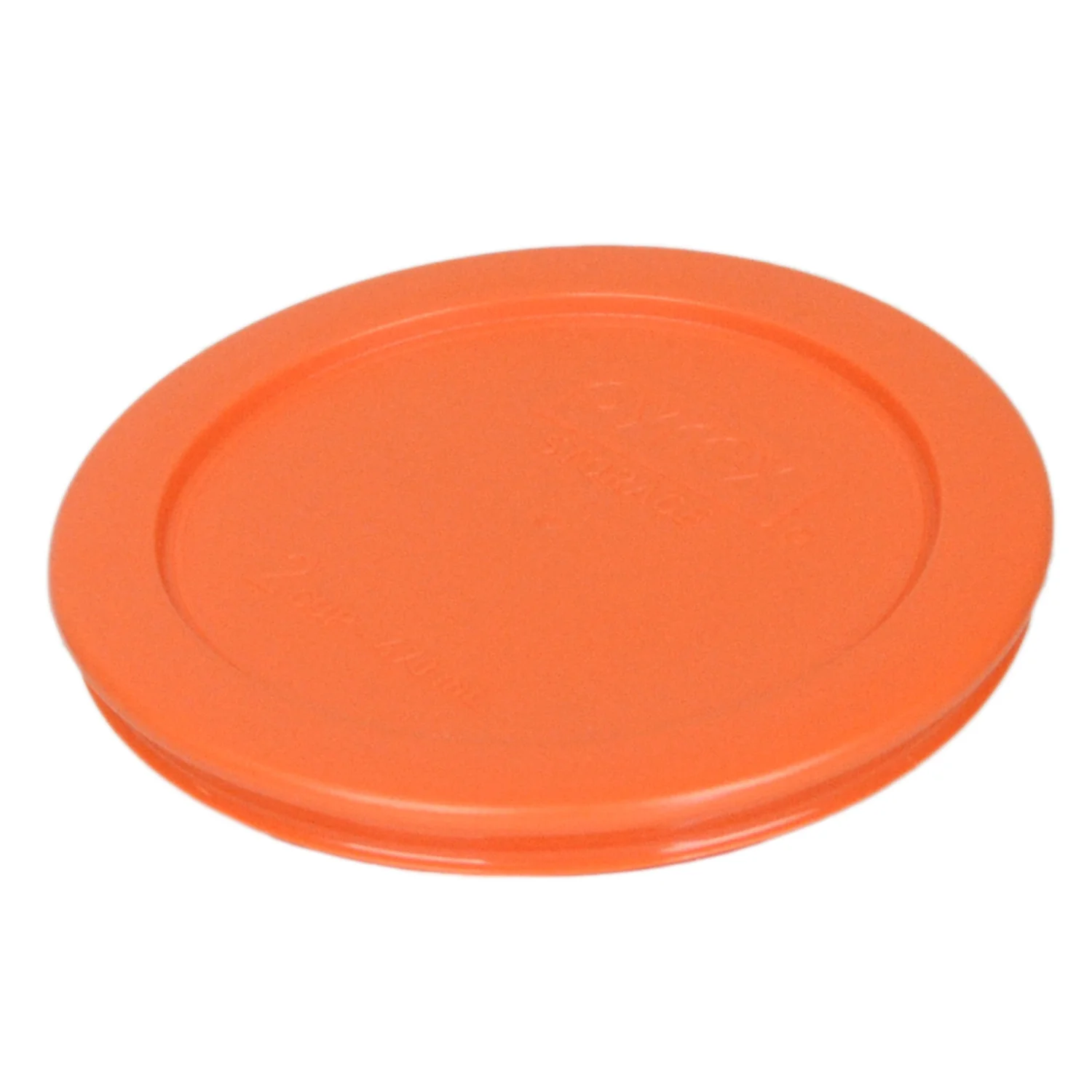 Pyrex 7200-PC 2-Cup Orange Round Plastic Food Storage Lid, Made in USA - 2 Pack