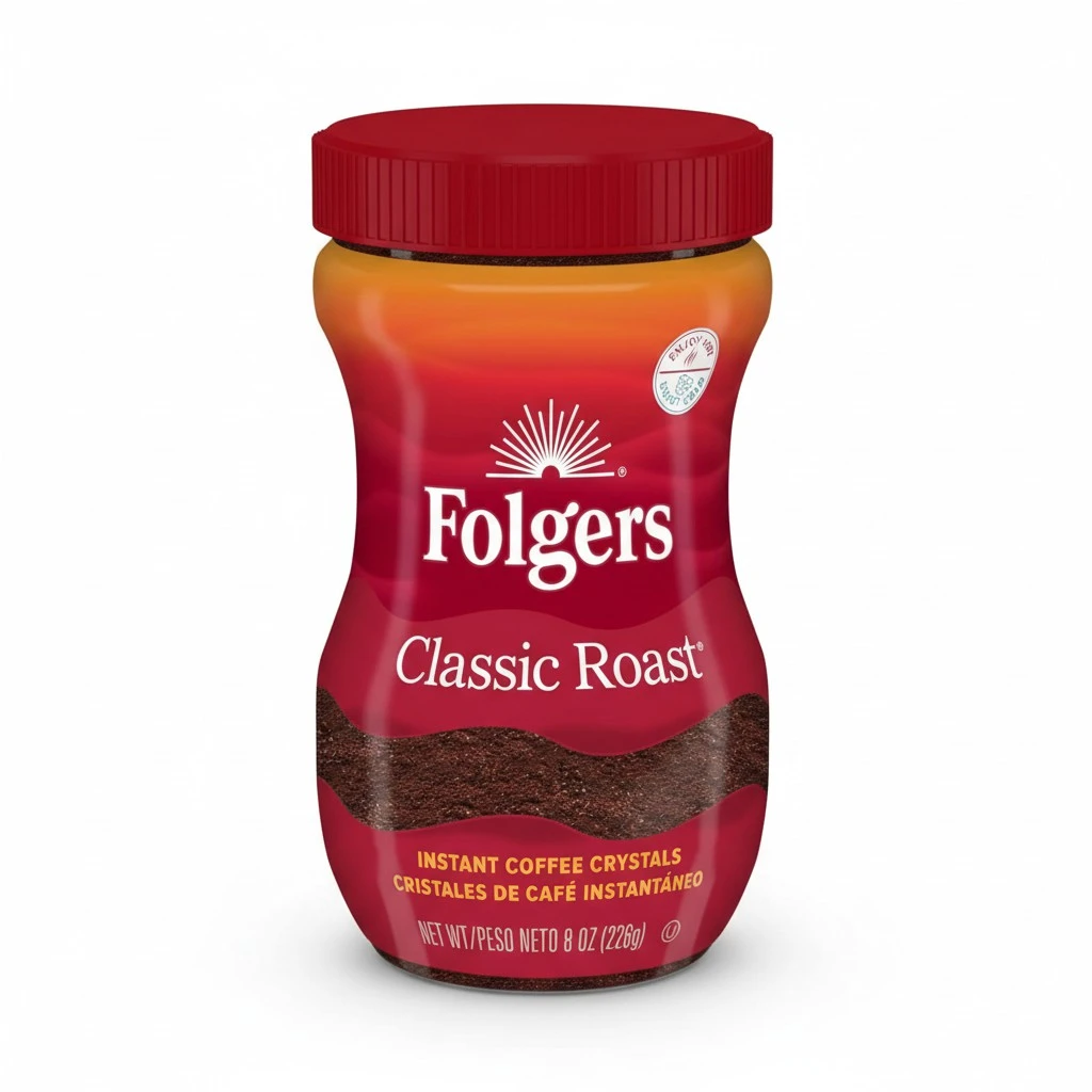 Folgers Classic Roast Instant Coffee, 8 Ounces