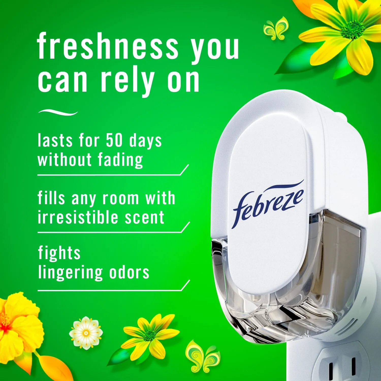 Febreze Odor-Fighting Fade Defy PLUG Air Freshener Refill, Gain Original Scent, Oil Refills, Multicolor, 3 Count (Pack of 1)