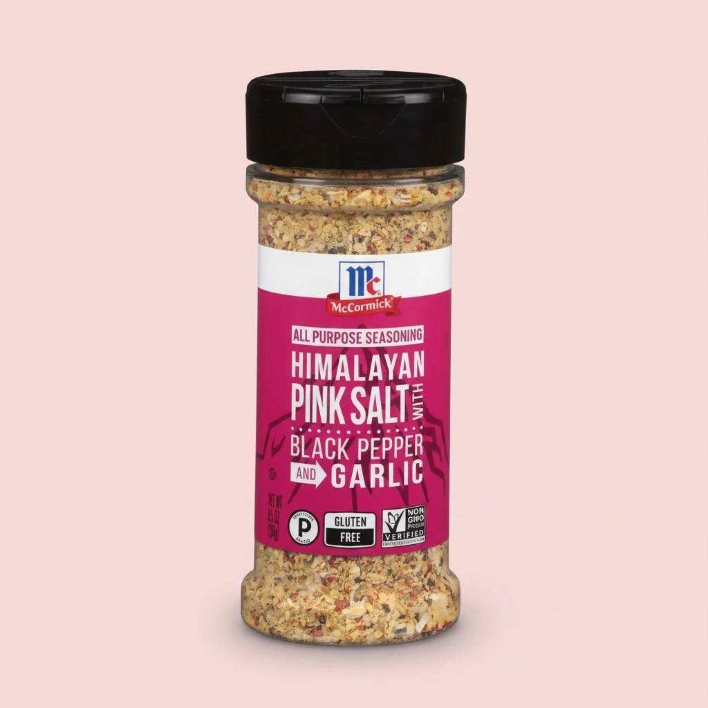 McCormick Himalayan Pink Salt with Black Pepper and Garlic All Purpose Seasoning, 6.5 oz