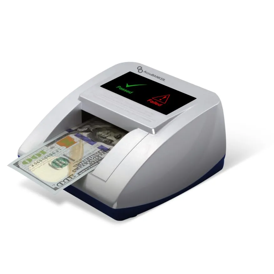 AccuBANKER D470 Quadscan 4-Way Orientation Counterfeit Bill Detector with UV, MG, IR, WM, Image, Length, Spectrum 7-Point Counterfeit Detection Methods - Optional Battery for Portable Use (No Battery)
