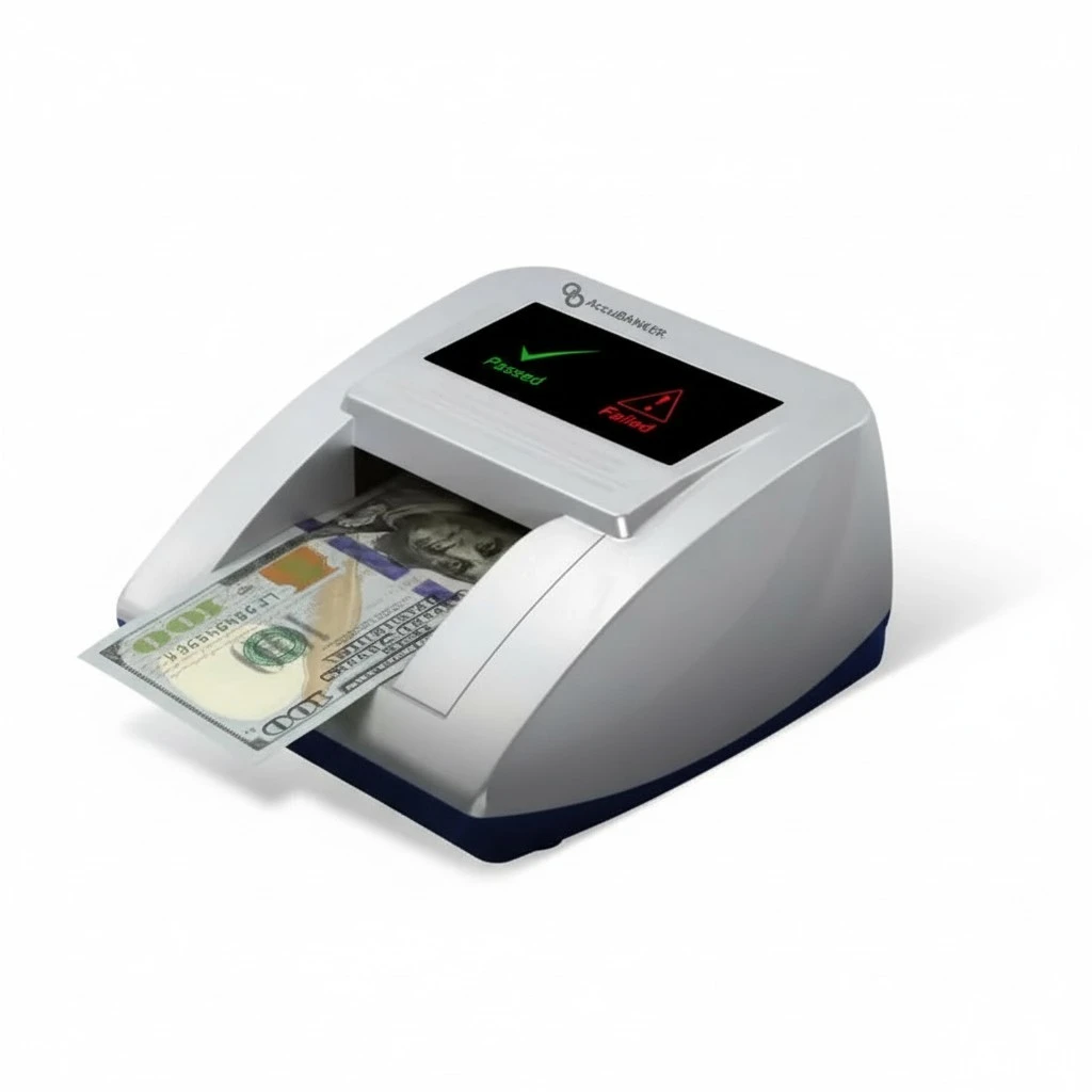 AccuBANKER D470 Quadscan 4-Way Orientation Counterfeit Bill Detector with UV, MG, IR, WM, Image, Length, Spectrum 7-Point Counterfeit Detection Methods - Optional Battery for Portable Use (No Battery)