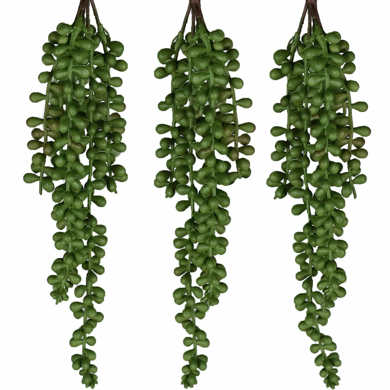 String of Pearls - Fake Hanging Plants Artificial Decor - Faux Succulents Unpotted - Artificial Hanging Plants - Succulents Plants Artificial for Greenery Decor - Wall Plant - (3 Pack, 13.5'')