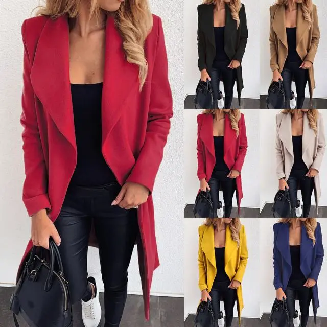 New Fashion Lace Lapel Woolen Coat