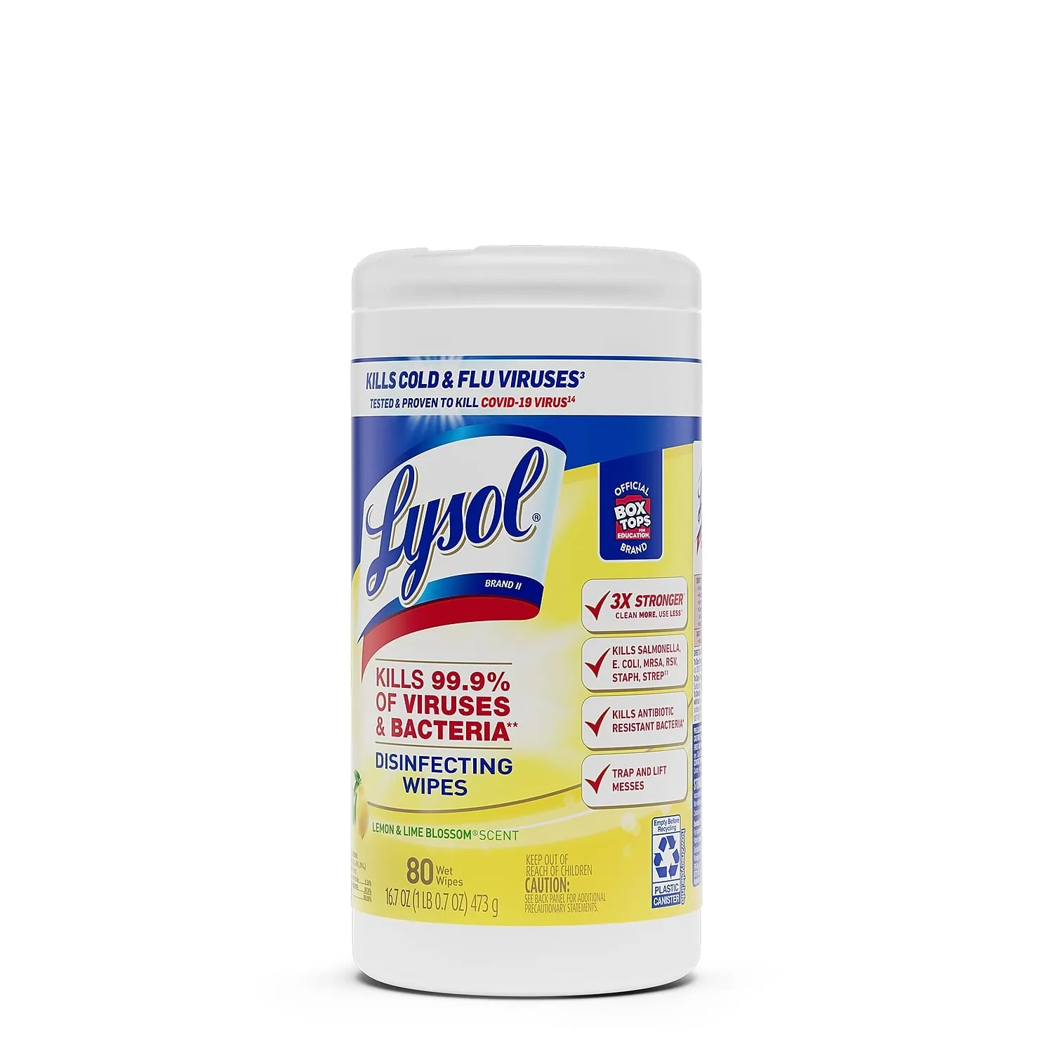 Lysol Disinfectant Wipes, Multi-Surface Antibacterial Cleaning Wipes, For Disinfecting and Cleaning, Lemon and Lime Blossom, 80 Count (Pack of 1)