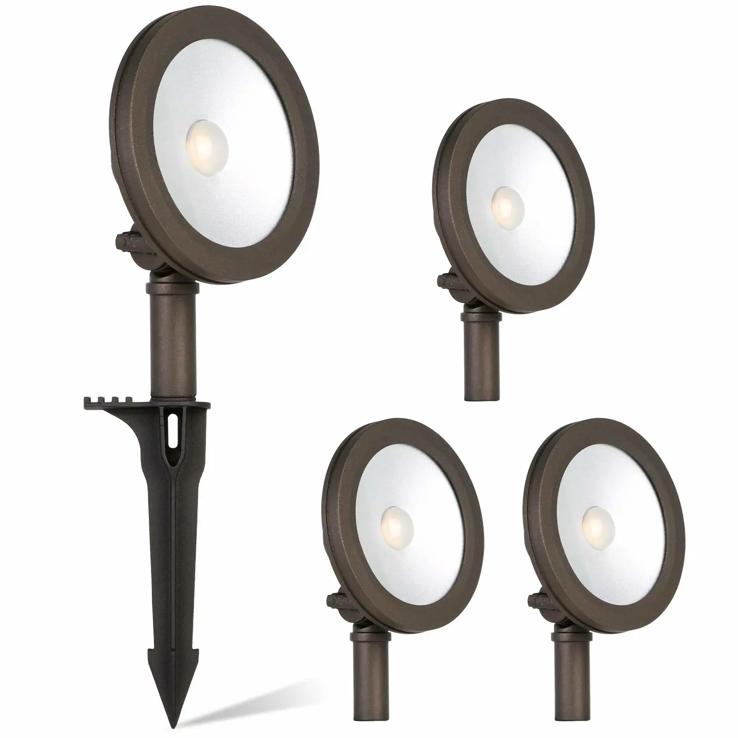 hykolity Low Voltage LED Landscape Wall Wash Light, 7.4W 430LM 12V Wired Outdoor LED Spotlight, 50 Watt Equivalent Landscaping Lights for Tree Building, Die-cast Aluminum, 15-Year Lifespan, 4 Pack