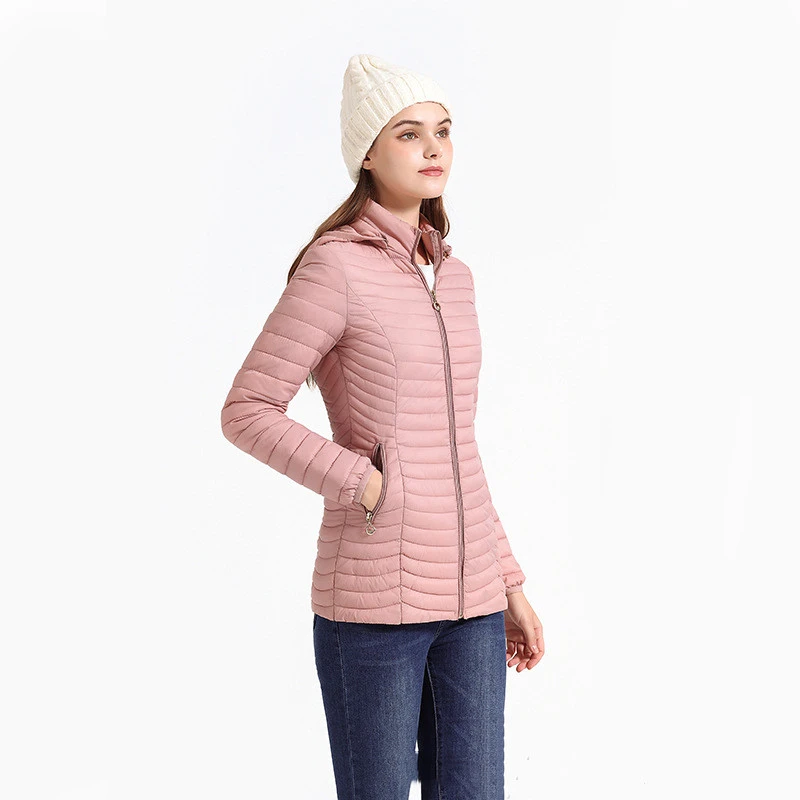 Ladies Fashion Hooded Removable Cotton Jacket