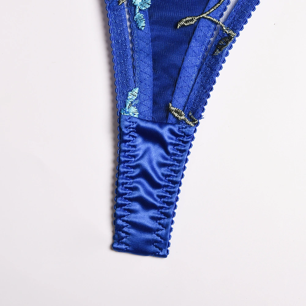 Embroidered Three-piece Set With Steel Ring Holy Blue Goddess