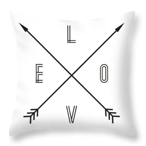 Simple Black And White Peach Skin Pillow