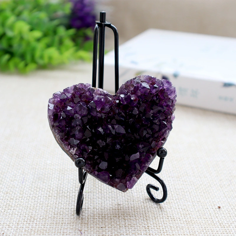 Amethyst Love Heart Shape Small Ornament