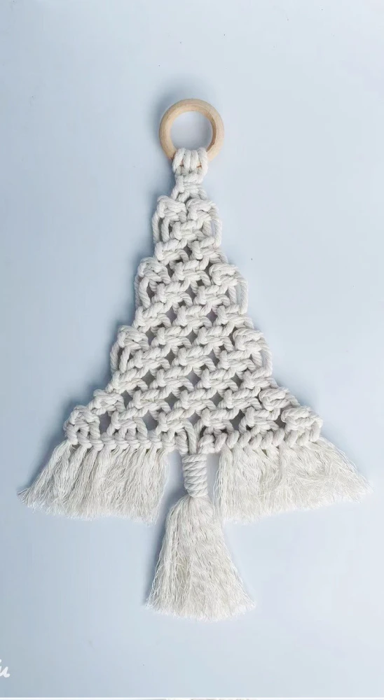 European And American Style Hand-woven Christmas Tree Pendant Cotton Rope Logs