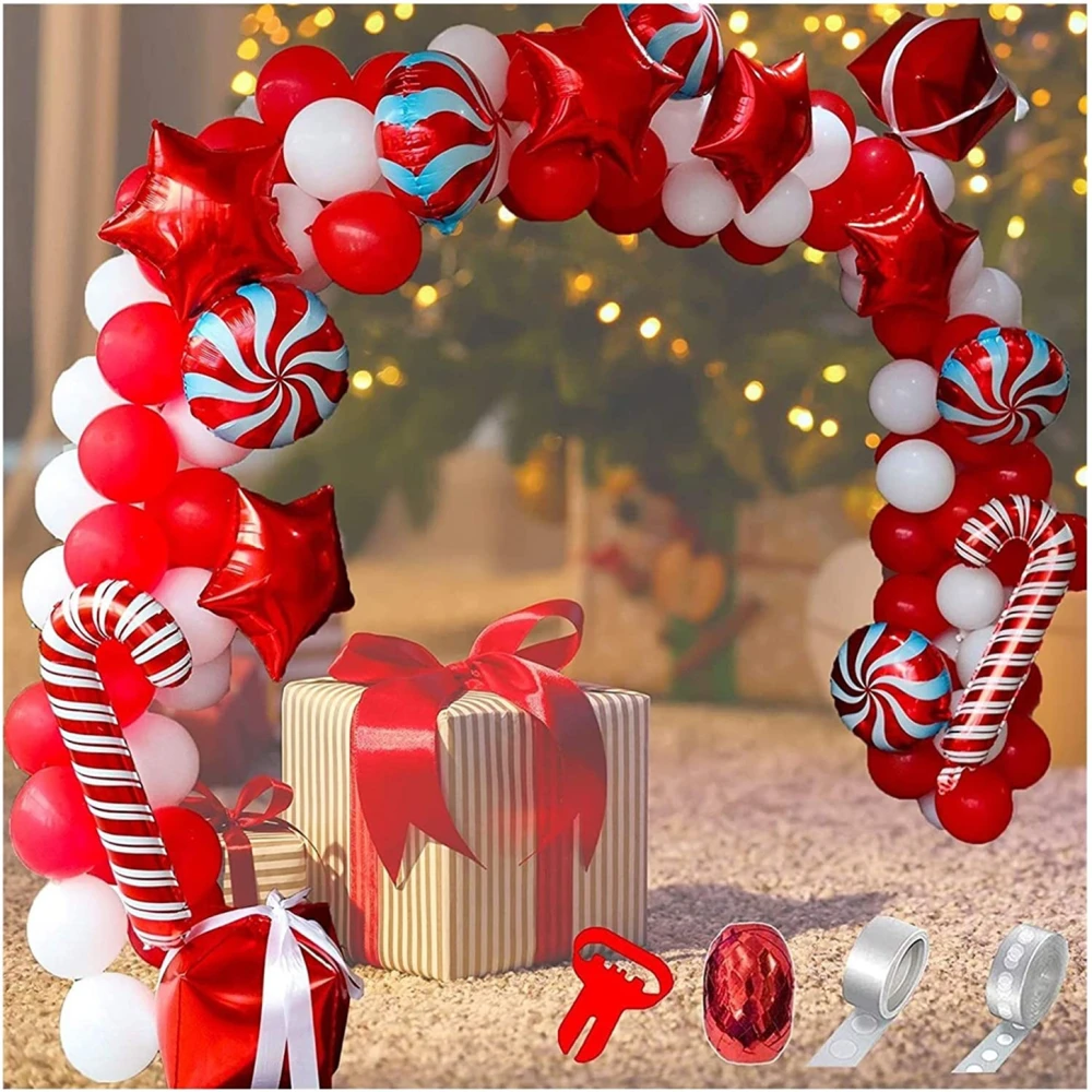 Christmas Balloon Chain Scene Layout Balloon Gift Box