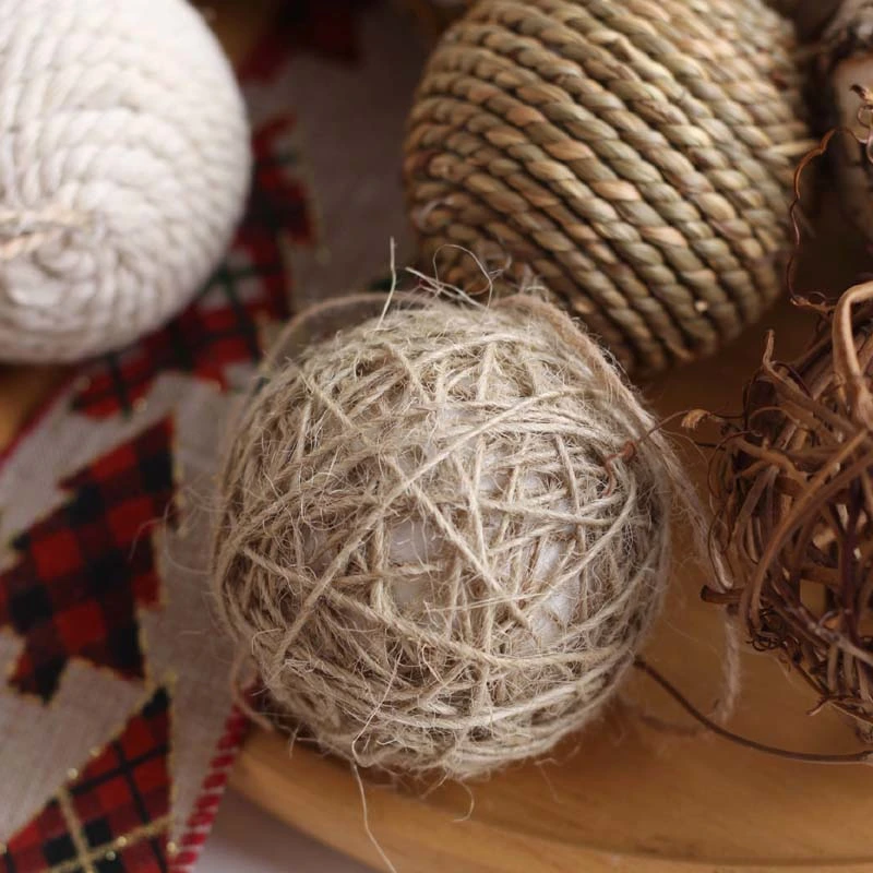 Christmas Decoration Ornaments Spherical Rattan Hemp Rope Bark