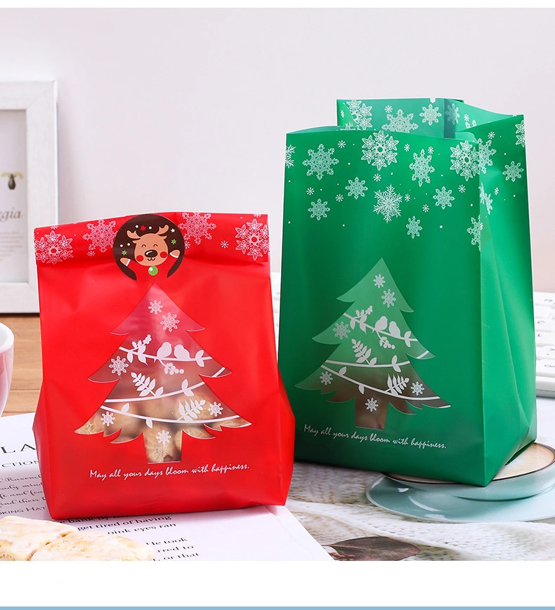 Mixed Color Christmas Tree Food Bag Frosted