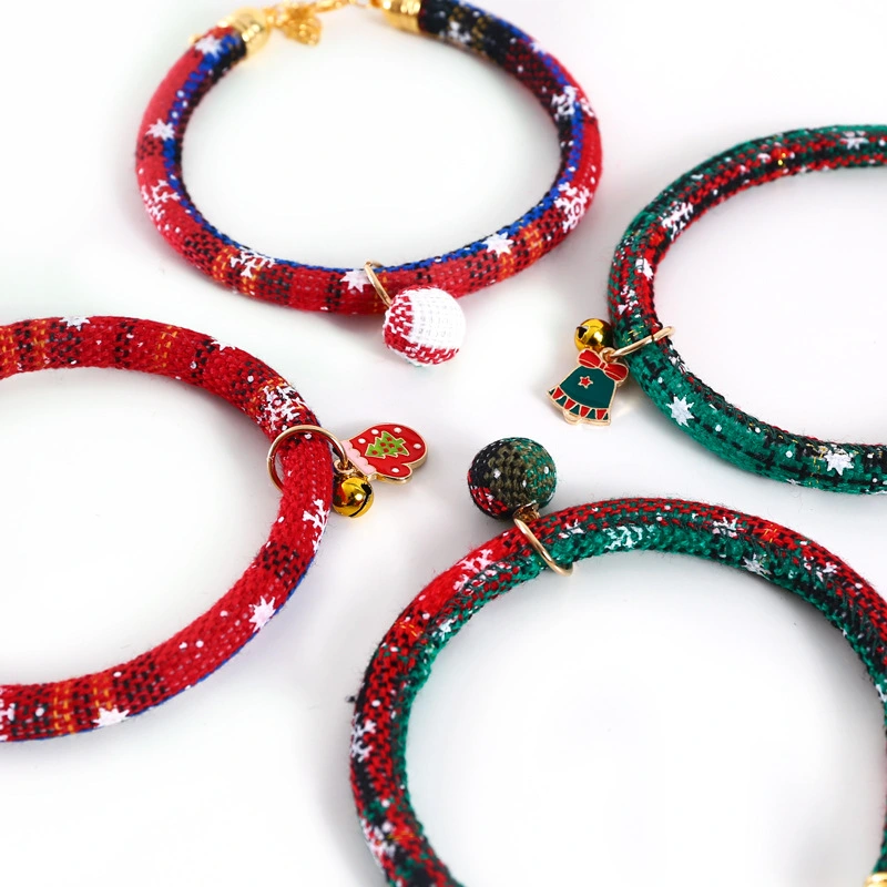 Adjustable Collar For Pet Christmas Gloves Bell Pendant