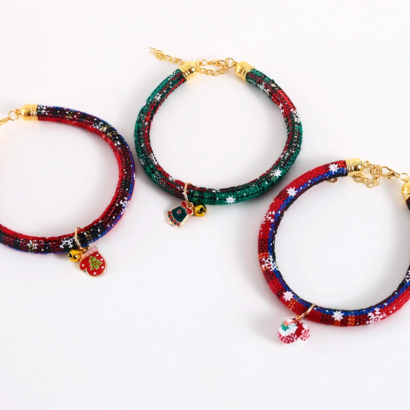 Adjustable Collar For Pet Christmas Gloves Bell Pendant