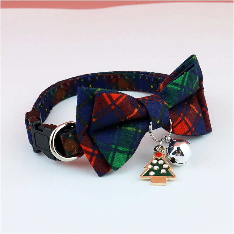 Polyester Christmas Series Pet Bow Collar