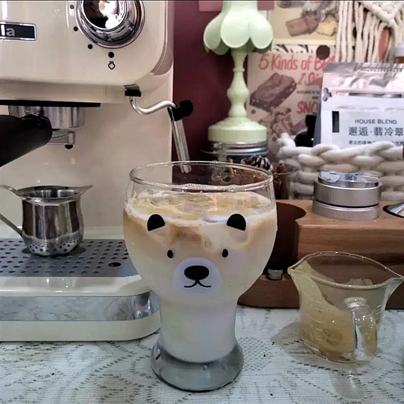 Cute Bear Glass Dessert Cold Drink Cup