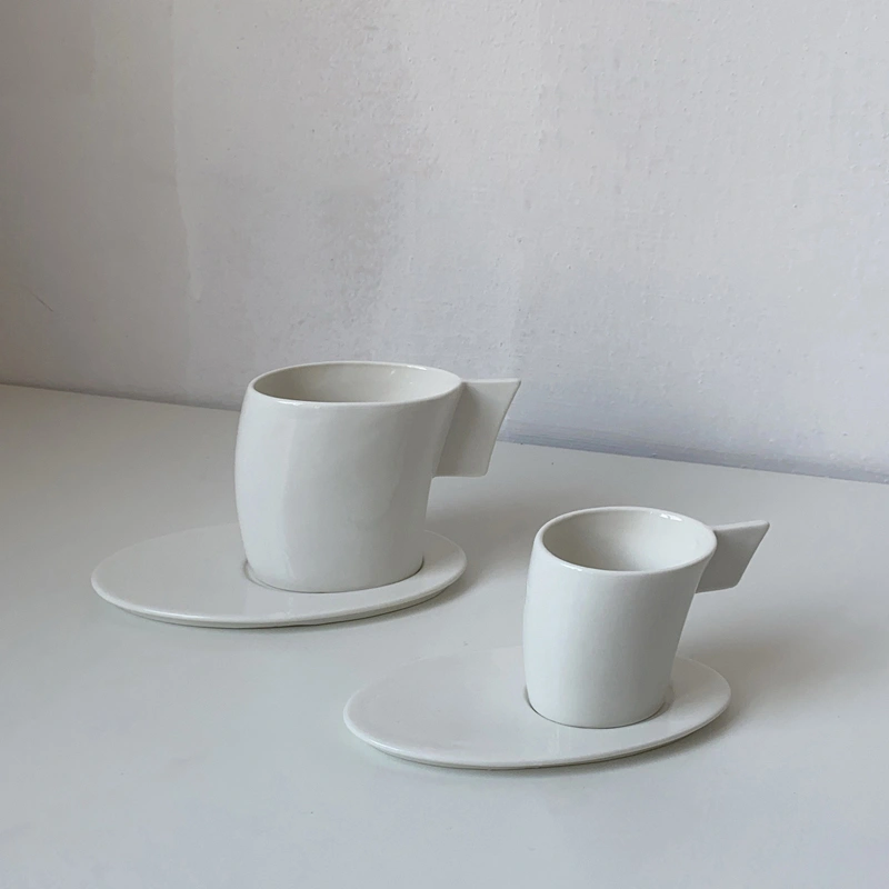 Ceramic Flat Coffee Cup Size Combination Set