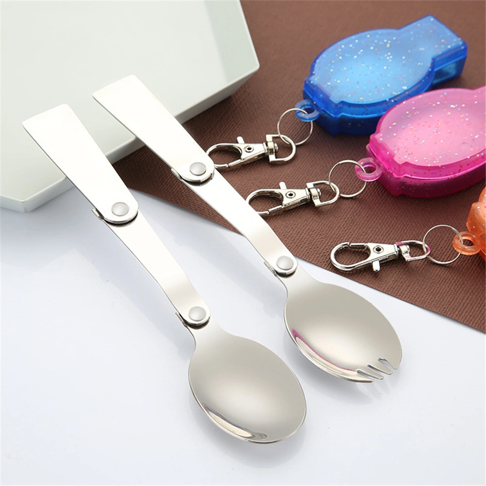 Stainless Steel Outdoor Portable Folding Spoon And Fork Cutlery