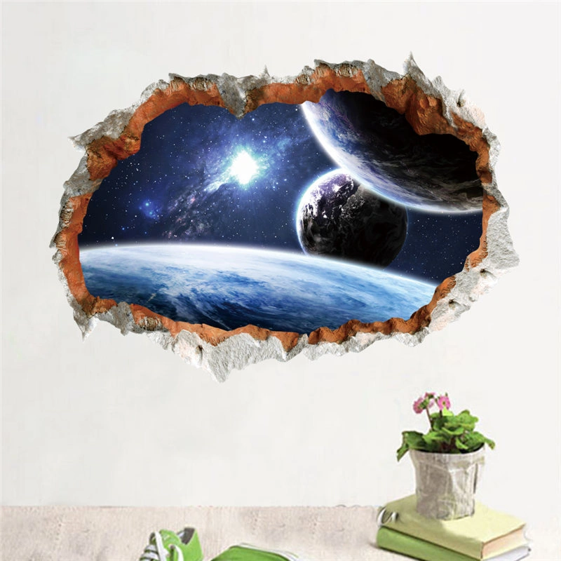 Wall Stickers Wholesale Creative Breaking  Moonlight Wolf