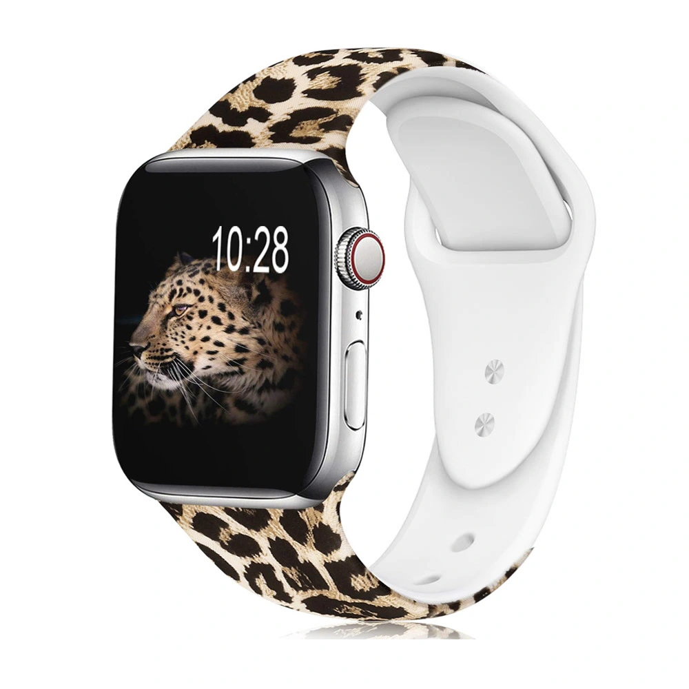 Suitable For  Watch Leopard Print Silicone Strap