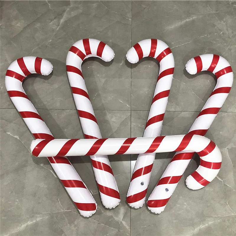 PVC Inflatable Santa Walking Stick Blowing Toy