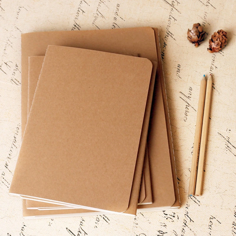 Hand-painted Notebook With Horizontal Lines On Kraft Paper Inner Pages