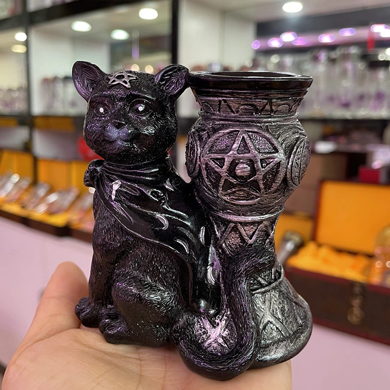 Resin Pentagram Lucky Cat Decoration