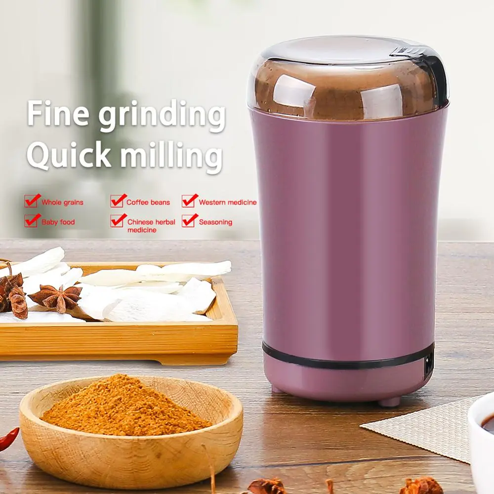 Portable Electric Coffee Bean Grinder Mill Kitchen Tool Herbs Salt Pepper Spices Nuts Grains Mini Medicine Flour Powder Crusher