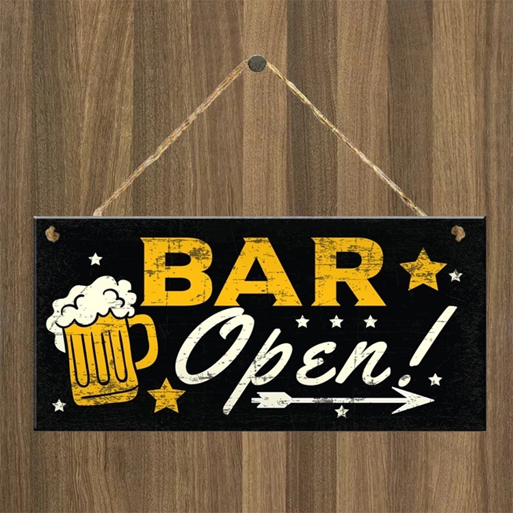 Fashion Wooden Sign Listing Bar Decoration Christmas Wood Ornaments