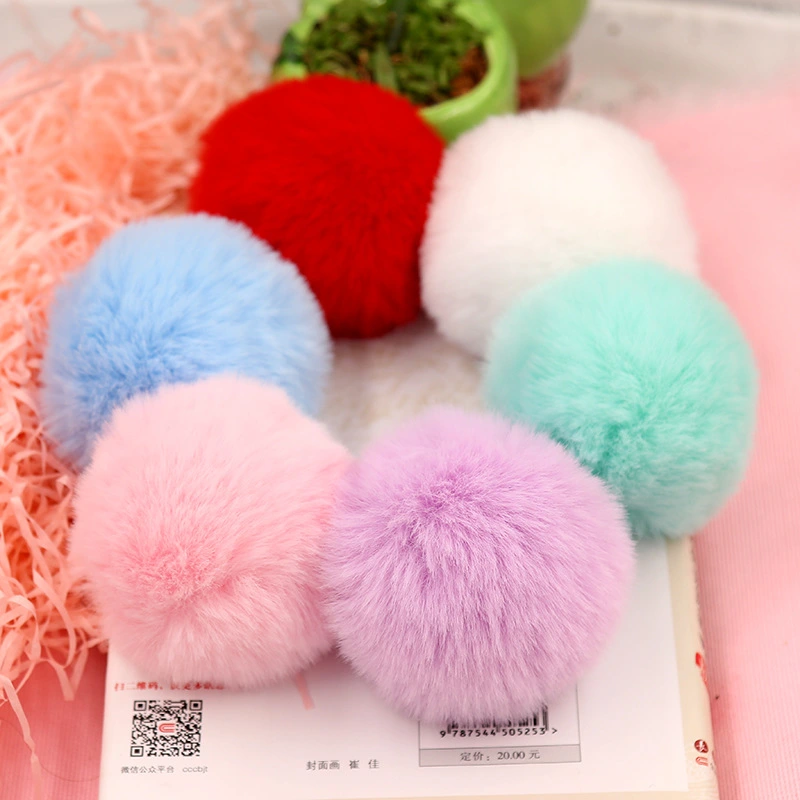 8cm Imitation Rex Rabbit Fur Ball Key Car Ornaments