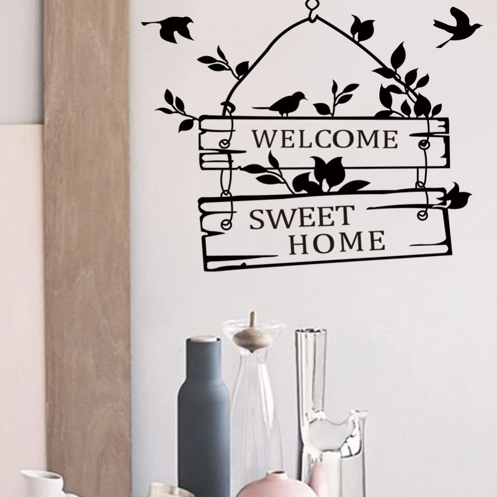 New Welcome Bird English Pastoral Style Background Wall Sticker