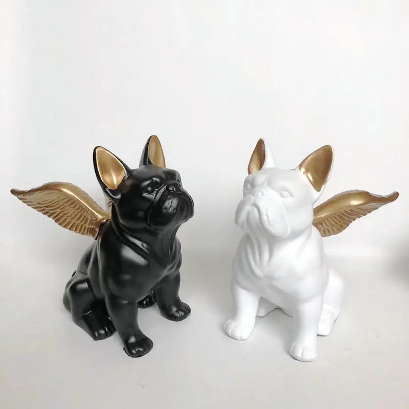 Angel Bulldog Simulation Resin Crafts Decoration