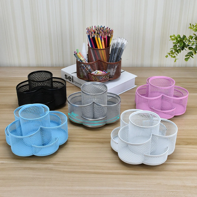 Rotating Pen Holder Multi-cell Desktop Storage And Sorting Box