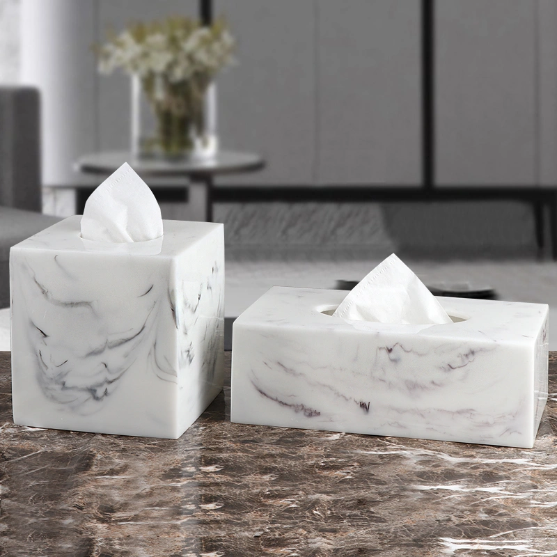 Living Room Simple Modern Light Luxury Creative Napkin Paper Box Marble Pattern