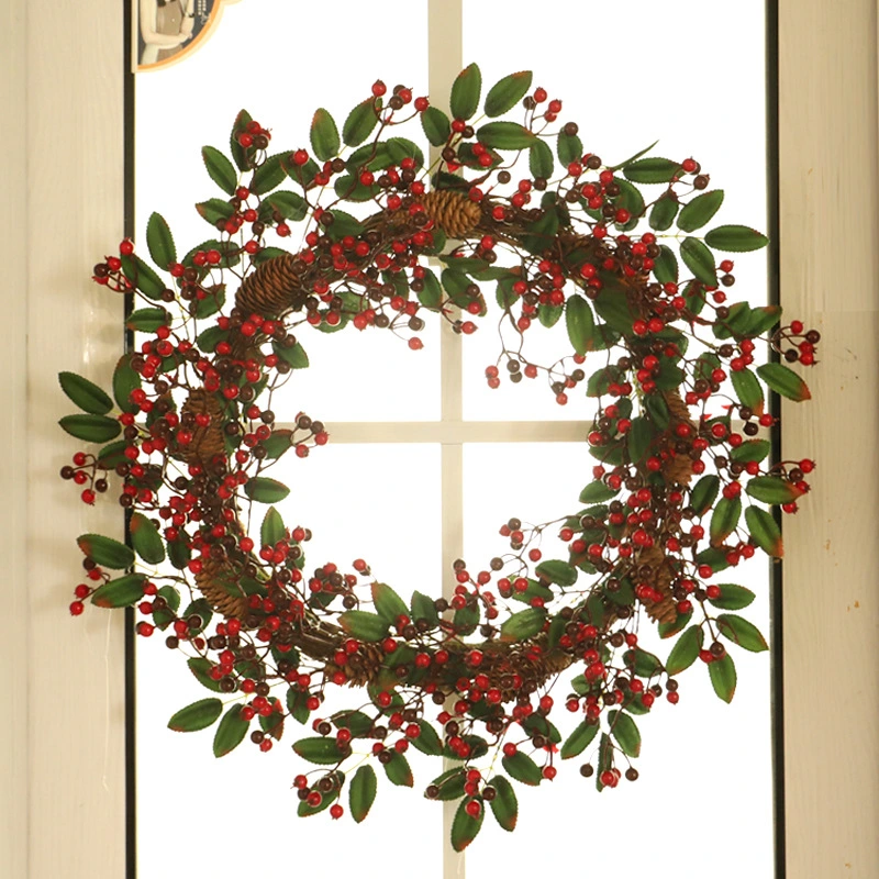 Plastic Simulation Red Berry Christmas Wreath