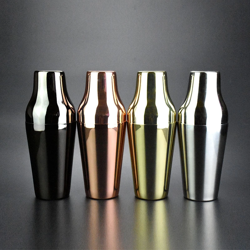 Stainless Steel Copper Plated Two-section Cocktail Shaker 650ml Tail Wine Shaker