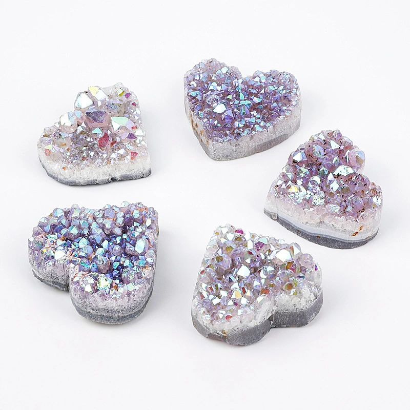 Natural Amethyst Cluster Heart-shaped Plating