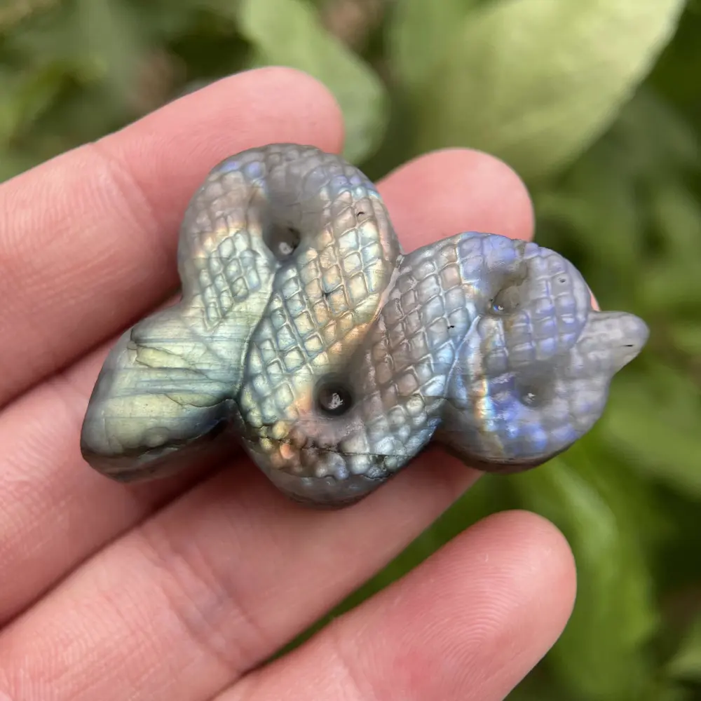 Carved Purple Light Labradorite Snake Gifts And Crafts