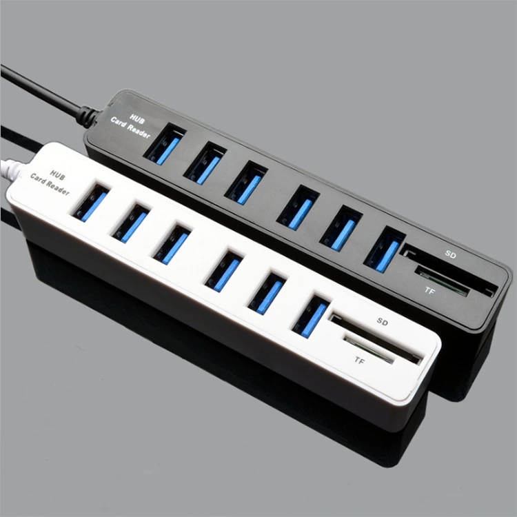 6-port USB 2.0 HUB Splitter SD TF Card Reader