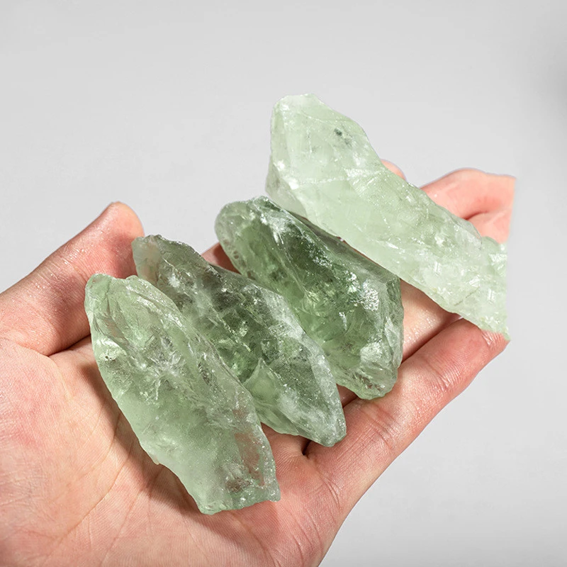 Natural Green Crystal Rough Diffused Stone Green Fluorite Rough