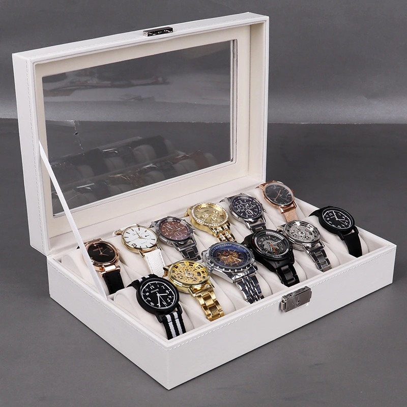 Leather 12-digit Watch Jewelry Storage Display Box